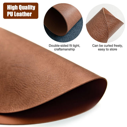 Gihunk PU Leather Placemats Set of 6,15 Inches Round placemats, Table Placemats and Easy to Wipe Off for Dining Table, Kitchen, Party Decoration
