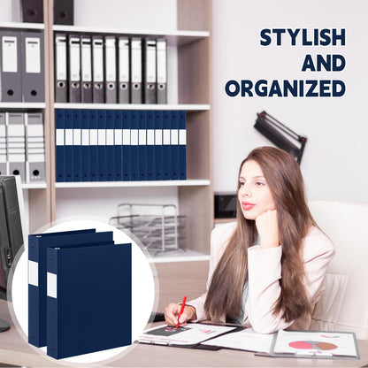 Henoyso 48 Pack 1 Inch 3 Ring Plastic Binders, Bulk Flexible PP Binders for Classroom & School Supplies, Letter Size 8.5 x 11, Holds 240 Sheets with Interior Pocket (Navy Blue)