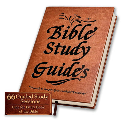 66-Page Bible Study Guide & Devotional Journal - PU Leather Cover, Scripture Summaries, Daily Reflections | Beginner-Friendly Spiritual Growth Notebook | Christian Gift Idea (Brown)