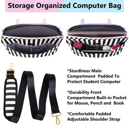 MATEIN Laptop Tote Bag for Women, 15.6 inch Cute Computer Sleeve Case Briefcase with RFID Pocket for Nurse Teacher, Lightweight Messenger Carrying Shoulder Handbag, Sister Gift for Office Work, Purple
