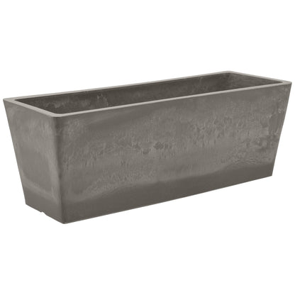 Arcadia Garden Products PSW U45CT Plastic/Stone/Wood Composite Simplicity Window Box, No Drainage Hole (Drillable), 17.5" x 7" x 6", Cement Color