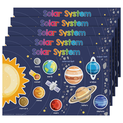 Solar System Science Educational Charts for Preschool to Gradeschool – Colorful Visual / Learning Aid Poster for Classroom or Homeschool | Printed on Glossy Durable Cardstock | 11" x 17" | 5 per Pack