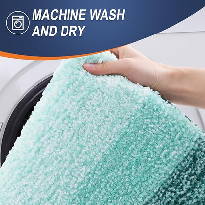 OLANLY Large Bathroom Rugs Mat 45x27, Extra Soft Absorbent Microfiber Bath Rugs, Rubber Backing, Quick Dry, Washable Bath Mat for Bathroom Floor, Tub and Shower, Home Decor Accessories, Blackish Green