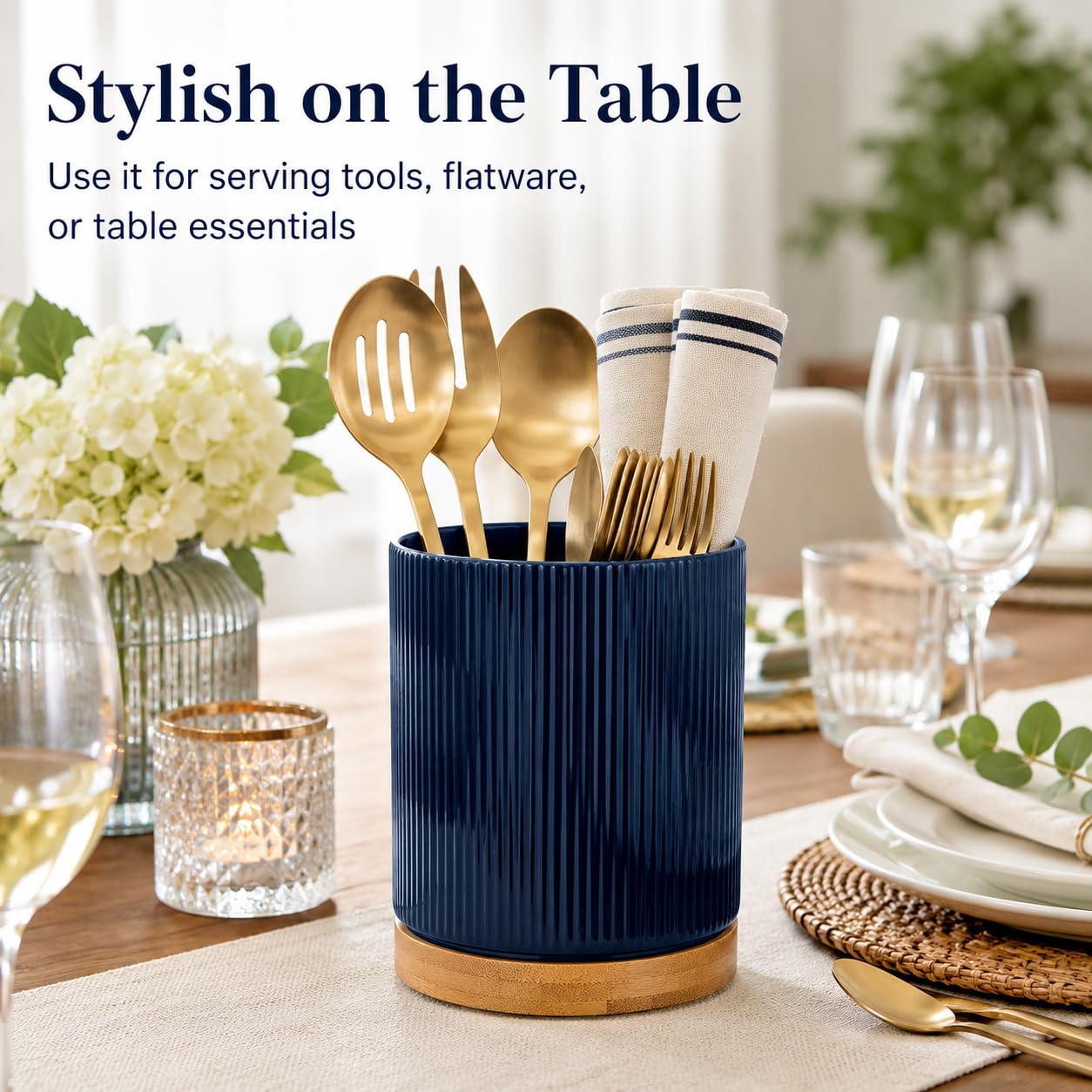 360° Rotating Cooking Utensil Holder, Kitchen Utensil Holder for Countertop