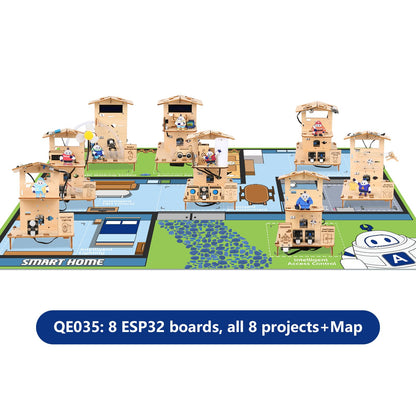 ACEBOTT 8-Piece Set ESP32 STEM Smart Home Education Kit Compatible with Arduino, STEM Robotics Science Kits for Kids Age 12+, Engineering Projects STEAM Activities Gifts 12+ Year Old Boys Crafts