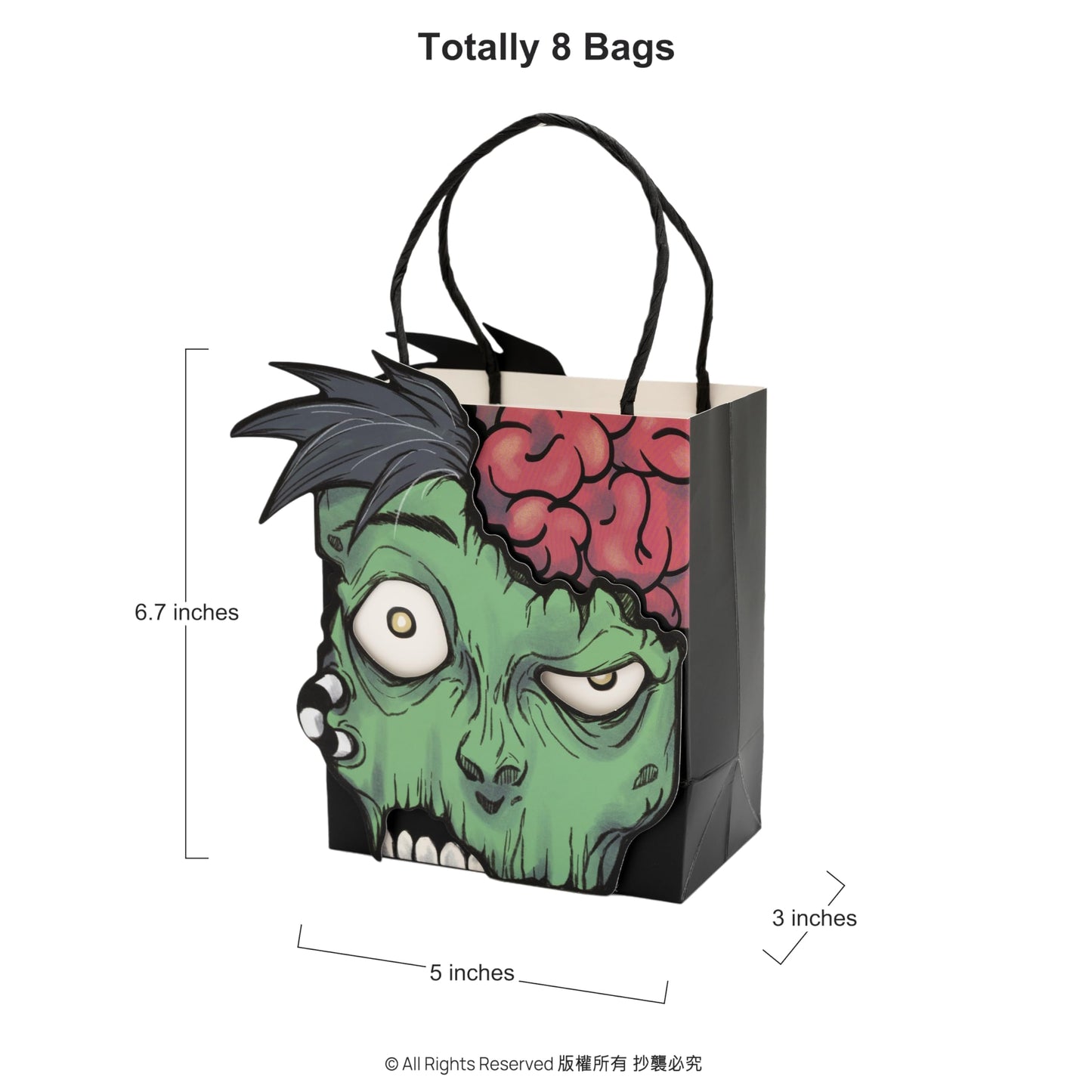 Cheerland Zombie Gift Bags Halloween Treat Bag for Monster Bash Birthday Day of Dead Spooky Ghoul Horror Party Favor Goodie Bags Baby Shower Teen Clasrrom Picnic Decorations Vampire Supplies 8pcs