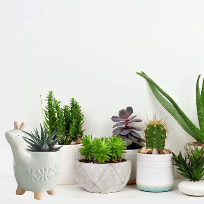 Needzo Mini White Deer Planter, Planters Pots for Succulents, Cute Animal Decorations, Unique Gifts for Plant Lovers, 4.7 Inches