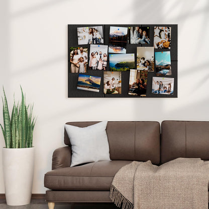 MaxGear Large Felt Bulletin Board 36" x 24", Cork Board Alternative, 6 Pack Black Felt Wall Tiles with Push Pins, Cork Boards for Walls Pin Board for Office & HomePanels