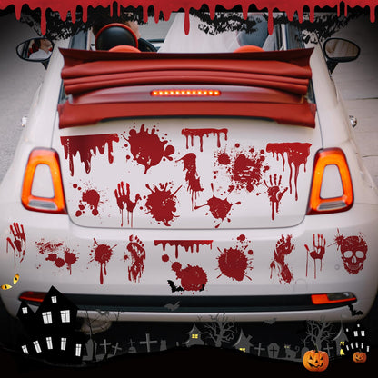 Chapou 28 Pcs Halloween Garage Door Stickers Magnets Halloween Refrigerator Door Decals Bloody Garage Magnets Decor Home Decor Magnetic Stickers for Car DIY Holiday