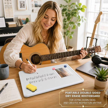 MXG Portable Double-Sided Whiteboard, 8x12 Inch Small Dry Erase Board with Markers, Eraser & Magnets, Mini Whiteboard for Wall, Office, Home, Kitchen, Classroom, Business Presentation