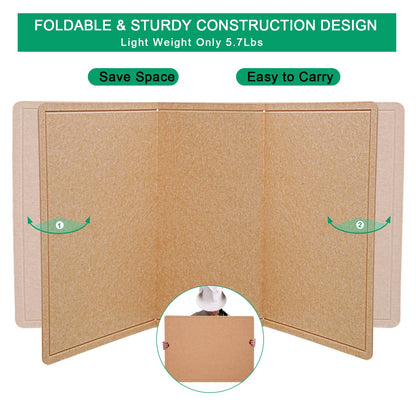 Large Bulletin Board - 72 X 48 inches Decorative Felt Pin Board - 6' x 4' Cork Board Alternative for Wall - Foldable Picture Board Self-Adhesive Prayer Board with 30 Pushpins - Ginger Yellow