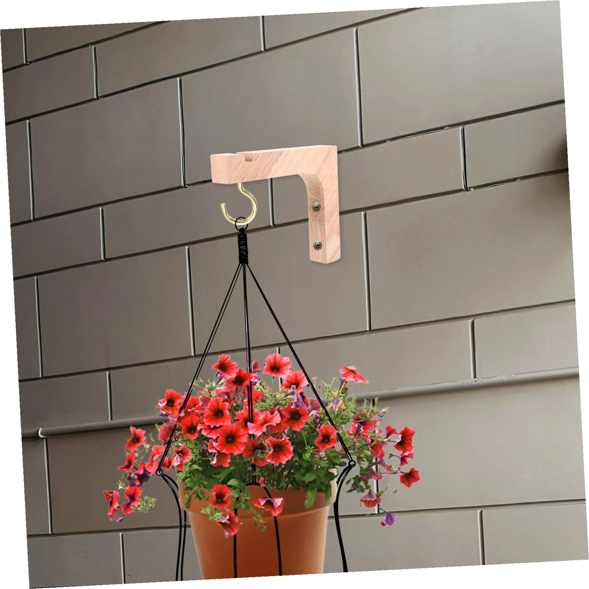 VICASKY Wood Hooks for Hanging Plants 2pcs Indoor Plant Hanger Brackets Wooden Wall Mount Heavy Duty for Garden Porch and Outdoor Use