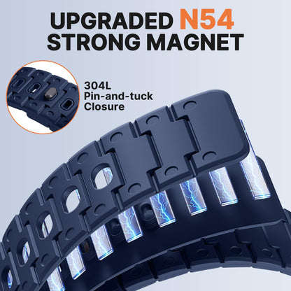 Bandletic Silicone Magnetic Band Compatible with Samsung Galaxy Watch 7 6 5 4 FE 40mm 44mm/Watch 6 4 Classic 43mm 47mm 42mm 46mm/Watch 5 Pro 45mm, 20mm No Gap Soft Sport Strap for Men Women