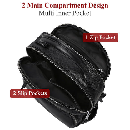 ALTOSY Genuine Leather Backpack for Women Small Convertible Backpack Purse Ladies Shoulder Bag 4 in 1 to Carry