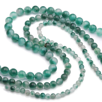6mm Natural Stone Beads 65pcs Flower Jade Polished Round Smooth Crystal Loose Gemstone Beads for Jewelry Making DIY Bracelet Necklace Earring Crafts Supplies