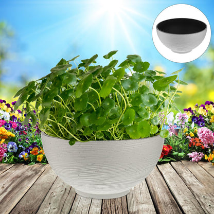 Angoily Lotus Bowl Planter, 200 Oz Large Hydroponic Planter for Water Lilies, 13.76 Inch Round Flower Succulent Cactus Bowl Flower Pot, Garden Decorative Fishbowl