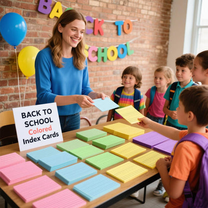 300PCS Index Cards 3x5, Colored Ruled Index Cards for Back to School, Heavy Notecards for Studying Learning Taking Notes School College Office Supplies, 8 Colors