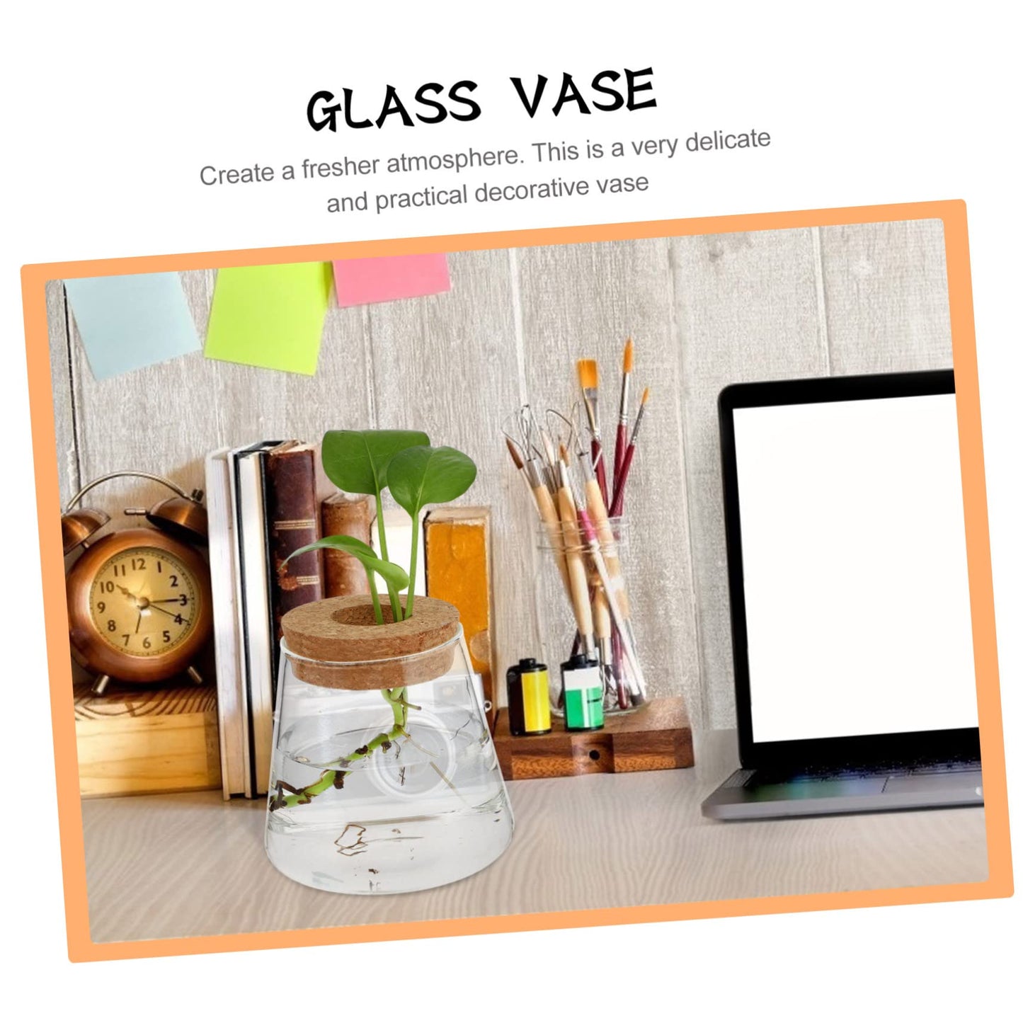 Ipetboom 2Pcs Glass Hydroponics Vase for Desktop Plant Propagation Home Decoration Terrarium Planter with Smooth Finish Stylish Glass Bottles for Floral Arrangement and Gift Ideas