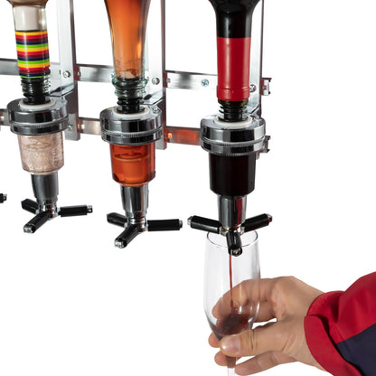 3 Bottle Wall Mounted Liquor Dispenser Bar Butler Bracket Solo Optic Spirit Wine Beer Alcohol Bottle Beverage Stand Revolving Nozzle Drinkware Set