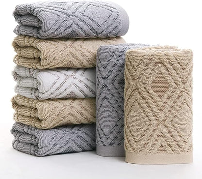 Pidada Hand Towels Set of 2 Diamond Pattern 100% Cotton Absorbent Soft