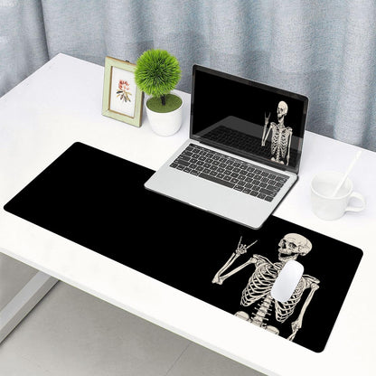 SANWUMIAN Gaming Mouse Pad, Large Mouse Pads for Desk, Non-Slip Rubber Base Mousepad, Keyboard Mouse Mat, Desk Pad with Stitched Edges, 31.5x11.8 inch Black Human Skeleton