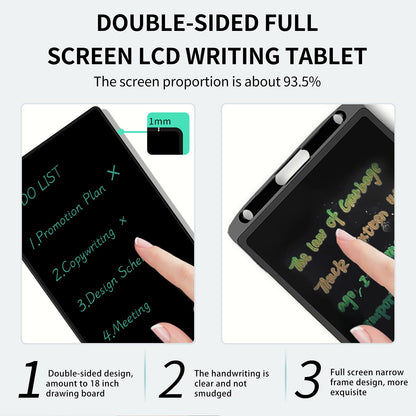LCD Writing Tablet for Adult: Double-Sided 6.5&6 Inch Mini Full Screen Drawing Board Reusable Digital Notepad Portable Use in Home School Office