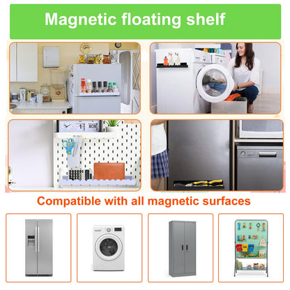 luniteling 2 Pack Magnetic Book Shelf for whiteboard, 12.5LBS Holder Acrylic Scalloped Floating Shelves, Deeper Magnetic Floating Shelf for Classroom, Home & Office & Refrigerator Use(Color 2)