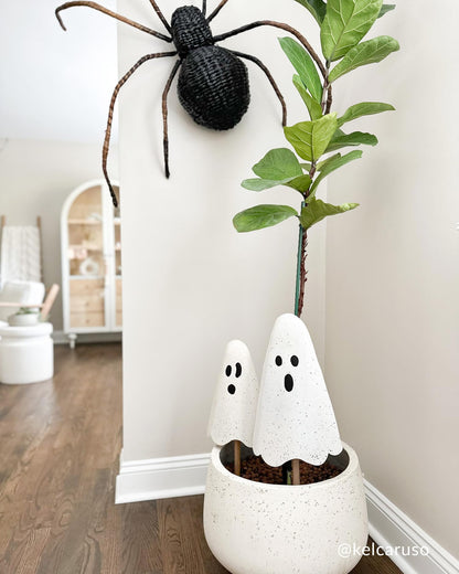 Mud Pie Halloween Metal Ghost Yard Signs, 24", 20",White