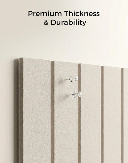 Aothia Felt Bulletin Board Tiles Large 48" x 36" Cork Board Alternative - 12-Pack with 70 Adhesive Tabs, Thick Slat Wall Panels for Office Decor, Push Pin Board Wall Organizer Alternative - Oatmeal