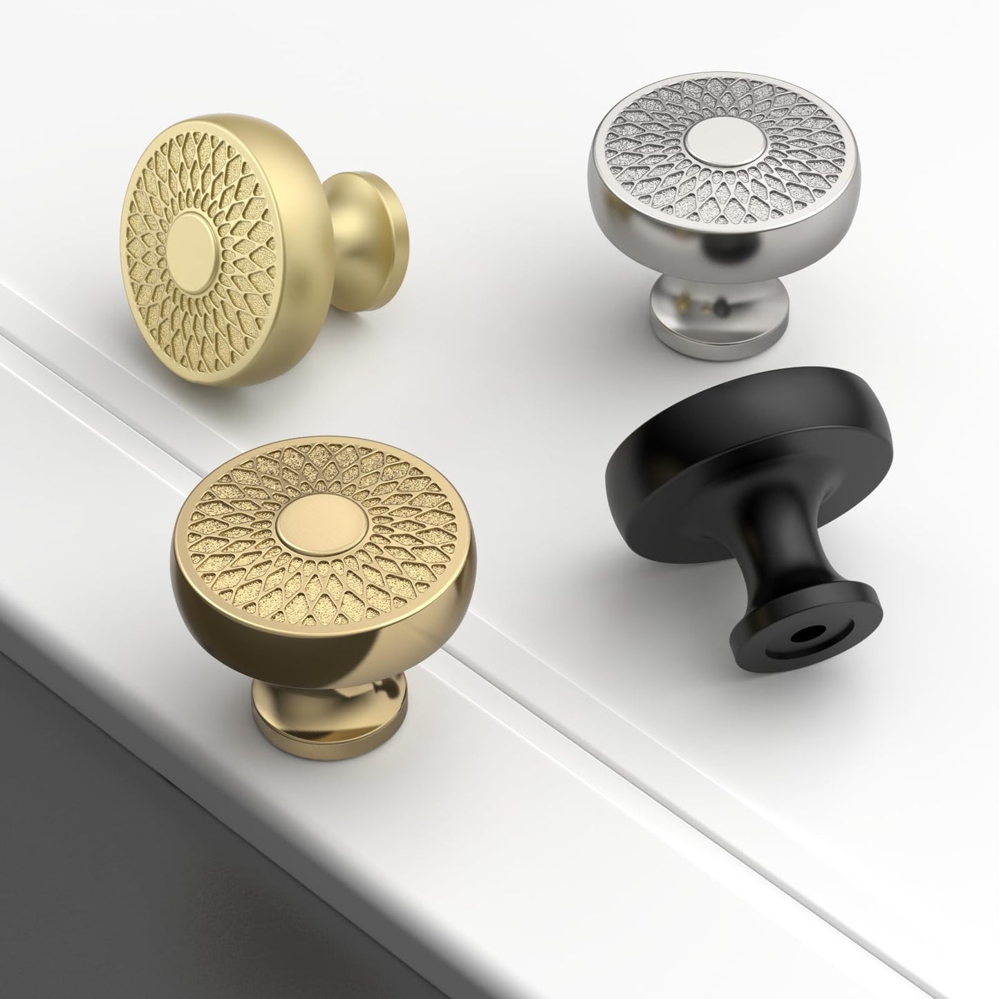 Asidrama 10 Pack Matte Black Cabinet Knobs Kitchen Cabinet Pulls Black Drawer Hardware for Bathroom Cabinets 1129
