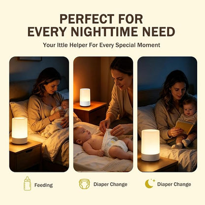 G Keni 2 Pack Baby Night Light for Nursery, Rechargeable Touch Night Light, Portable Bedside Lamp, Dimmable Nursing Light for Breastfeeding, Diaper Changes, Kids Room & Bedroom