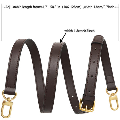 YAZHIMI Vachetta Leather purse strap Genuine Leather Adjustable Replacement Strap for Shoulder Bag Handbag Purse (Coffee-leather crossbody strap)