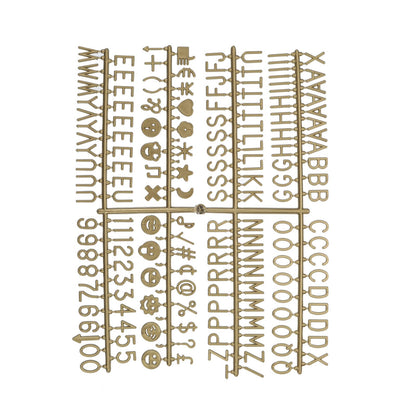 MECCANIXITY 3/4 Inch Letters Set for Felt Letter Board Numbers Symbols Bronze Alphabet Message Board Changeable for Cafe, Wedding, Birthday