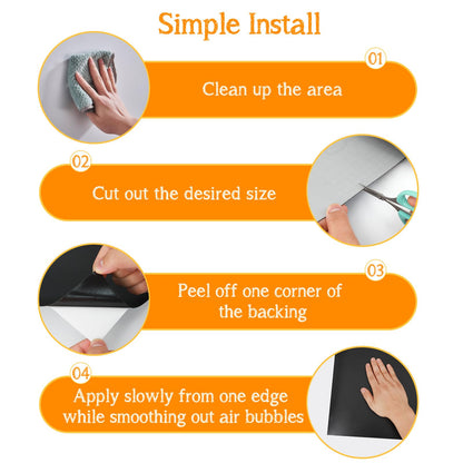 Ykall Magnetic Chalkboard Contact Paper for Wall, 79"x18" Self-Adhesive Blackboard Wallpaper Peel and Stick Wall with 93 Pcs Kit for Kids, Magnet Wall Sheet with Kit for Home Playroom