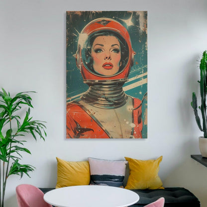 JHXNJDPOST Retro Mid-Century Modern Astronaut Canvas Wall Art Aesthetic Decorative Painting Living Room Restaurants, Pool Halls And Hotelsstyle-10 16x24inch(40x60cm)