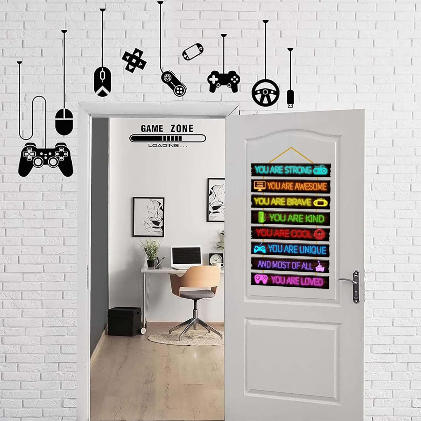 Rutiyoka Game Room Decor for Boys Bedroom - Boy Wall Decor Gaming Art for Kids Room - Wood Gamer Wall Decorations