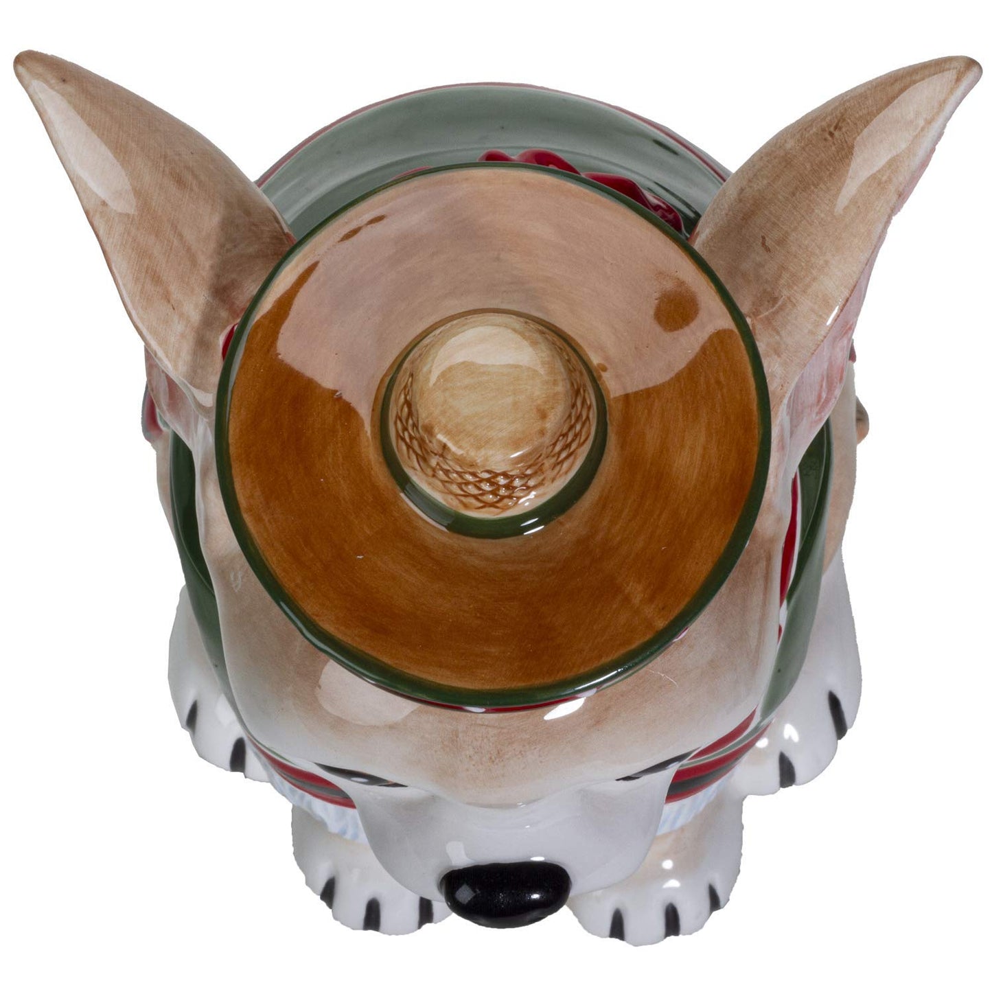 Pacific Giftware Red and Green Mexican Chihuahua Ceramic Decorative Storage Jar Container for Cookies Treats Snacks Cute Kitchen Counter Decor 10.25" H