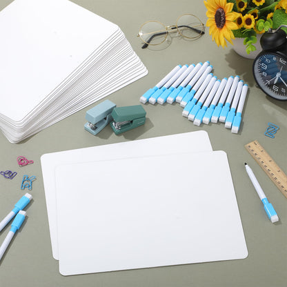 Fulmoon Dry Erase Lapboard Set with Markers Dry Erase Boards Classroom Pack Small White Board 9"X12" Mini Double Sided Whiteboard Set Lapboards for School Supplies(150 Pcs)