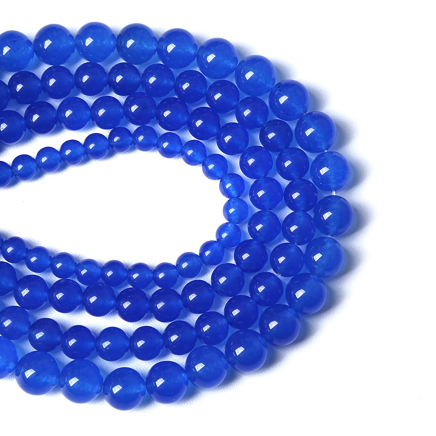 4MM 88PCS Deep Blue Chalcedony Natural Stone Loose Beads for Jewelry Making DIY Bracelet