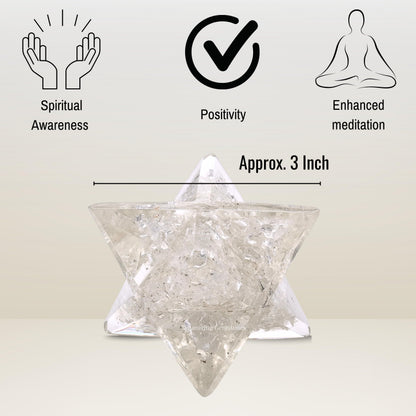 Amazing Gemstone 1 Pcs Clear Quartz Large Crystal Orgone Merkaba Star for Reiki Healing Meditation and Crystal Grid (Sharpest Edges)