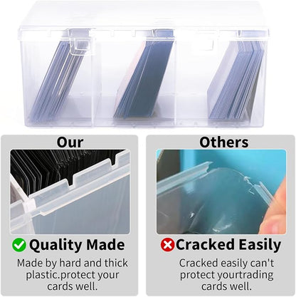 CDBXPRG Toploader Storage Box for 100 + 3" x 4" 35pt Rigid Card,Trading Card Storage Box with Dividers for 500+ Baseball Card Case,Playing Card Case for MTG, Sport Cards,Game Cards 1 PACK