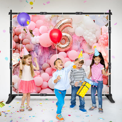 Backdrop Banner Stand, 10x8FT Heavy Duty Adjustable Step and Repeat Stand