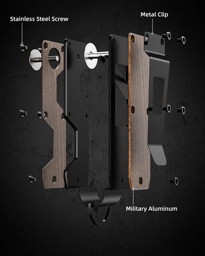 MINBERAND Key Organizer Compact Key Holder Metal Key Chain Minimalist key case key holder for keychain Secures 1-5 Keys