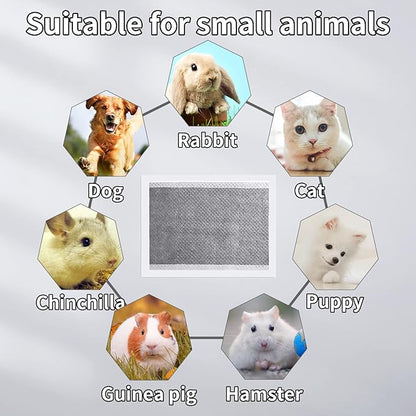 PINVNBY Rabbit Pee Pads,100 Pieces Disposable Cage Liners Black Carbon Super Absorbent Odor-Control,Bunny Potty Training Pad with Quick-Dry Surface for Cat Puppy Kitten Hamsters Chinchillas