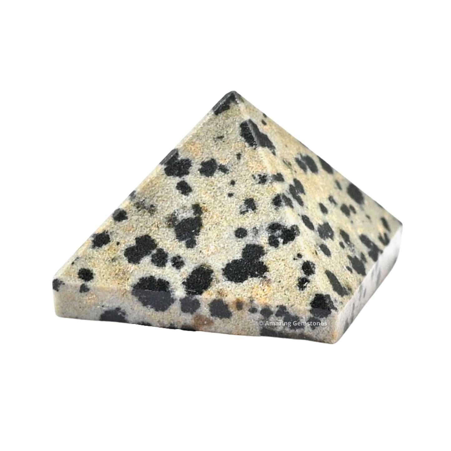 Amazing Gemstone Dalmatian Jasper Pyramid Crystal Healing Stones - 1" Great Pyramid Figurine of Natural Stone Pyramid for Meditation, Reiki, Chakra Balancing and Crystal Pyramids Grid