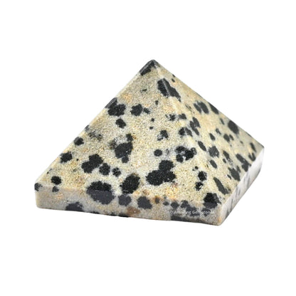 Amazing Gemstone Dalmatian Jasper Pyramid Crystal Healing Stones - 1" Great Pyramid Figurine of Natural Stone Pyramid for Meditation, Reiki, Chakra Balancing and Crystal Pyramids Grid