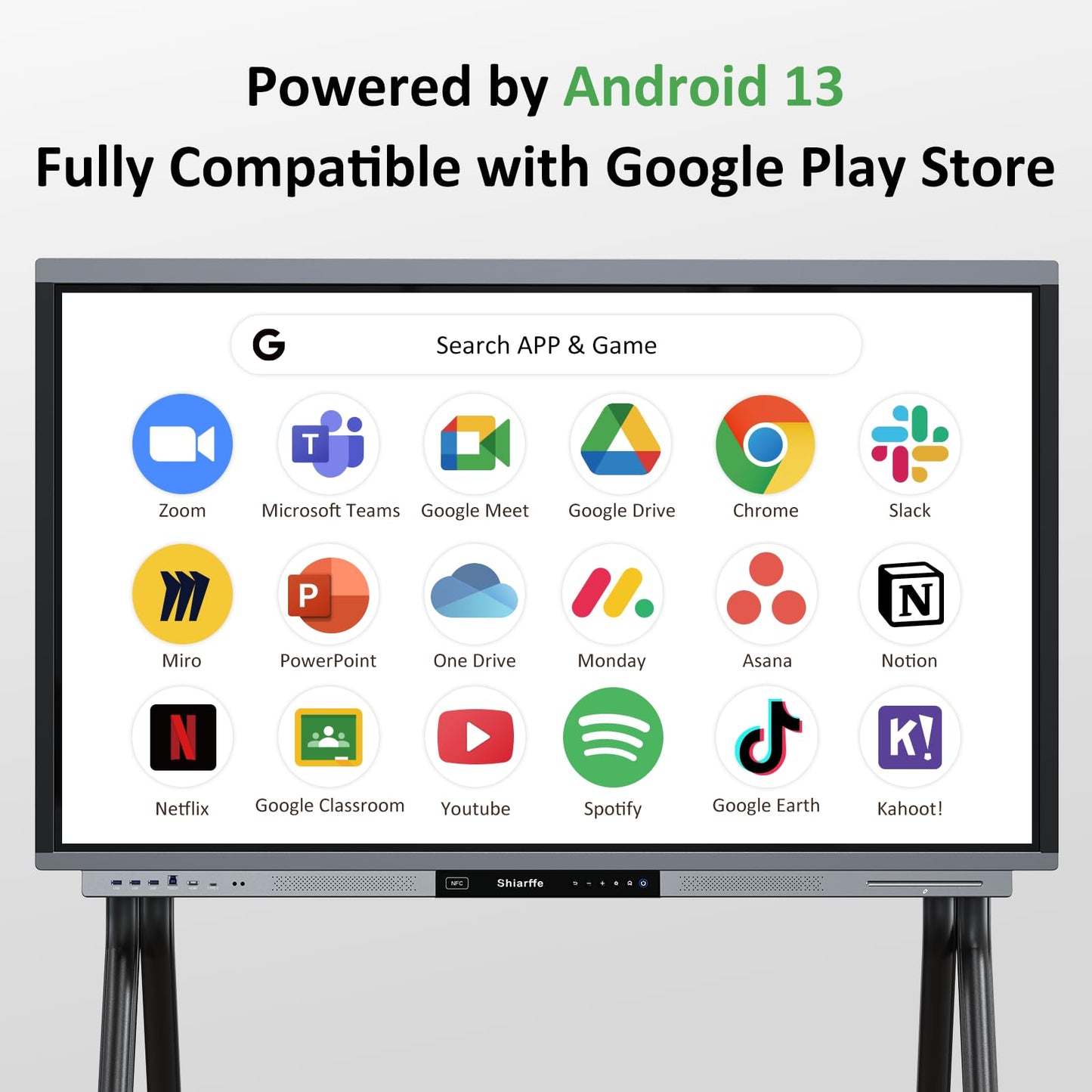 Shiarffe R9 Smart Board 55 Inch 4K Interactive Whiteboard