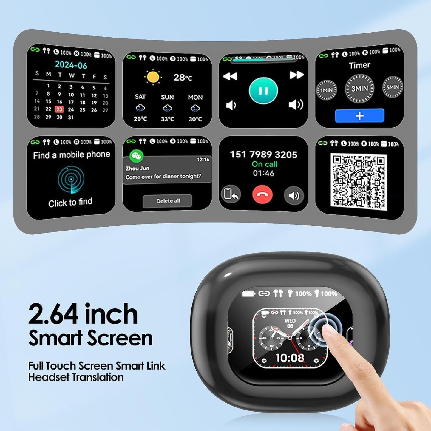AI Language Translation Earbuds, OWS LCD Touchscreen Real-Time Translator for 144 Languages & Accents Includes Free Subscription Translation Device Earphones for Travel Business Learning, Black 7