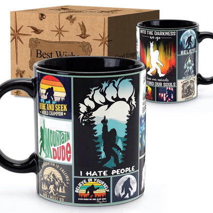 Bogatstvo Sasquatch Bigfoot Coffee Mug for Men Dad Uncle Papa Brothers, Funny Cryptid Lover Coffee Mug Paranormal Gifts for Camping Hiking Lovers, Birthday Housewarming Gifts