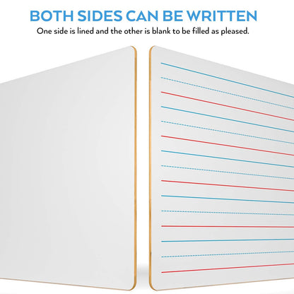 Nicpro Dry Erase Lap Board 9 x 12 inches 2 Pack Ruled Kid Double Sided Blank & Lined Small Lapboard with 8 Pens, 2 Eraser, Learning Mini Whiteboard Portable for Student and Classroom Use